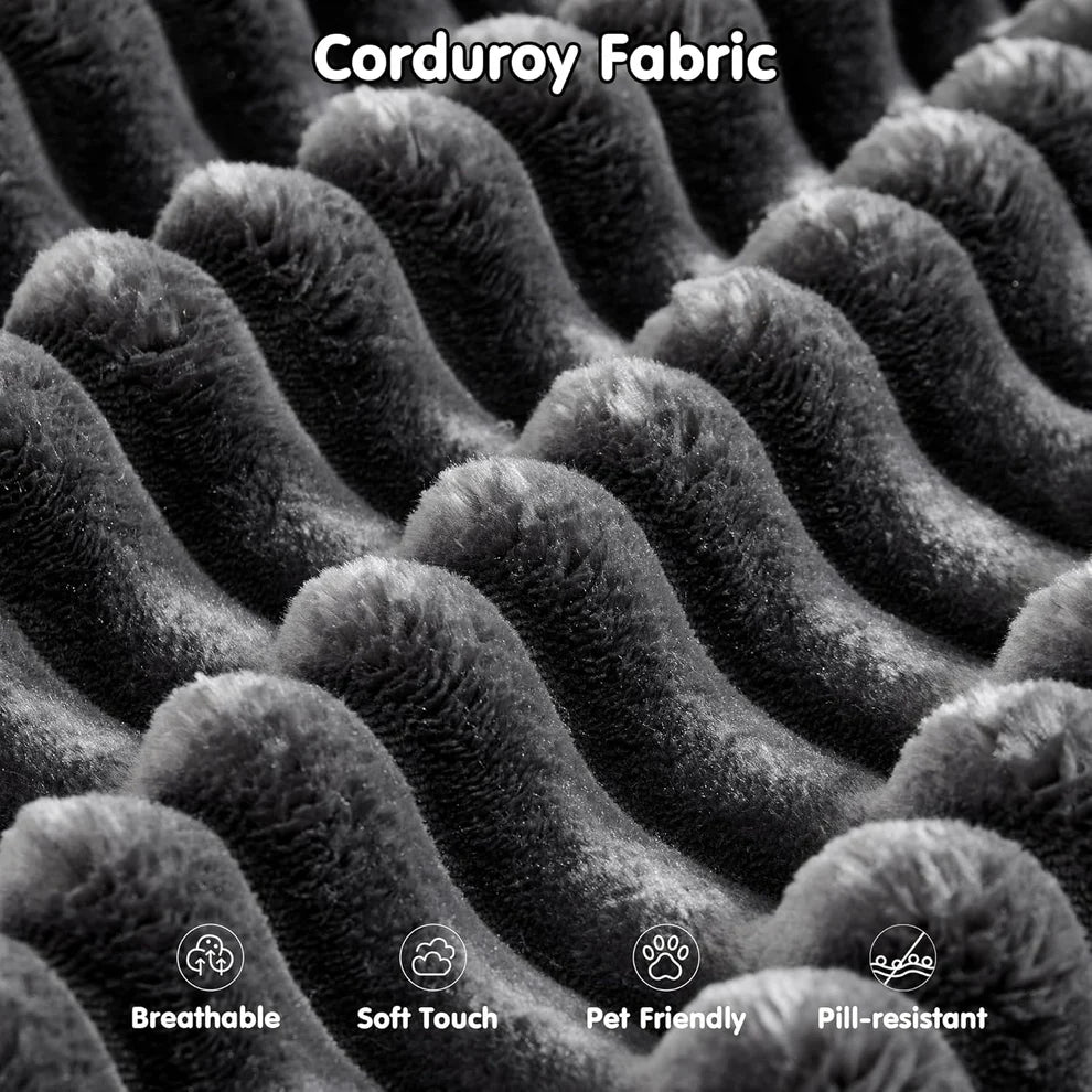 Relax in Style – L-Shape Modular Couch with Plush Corduroy Fabric